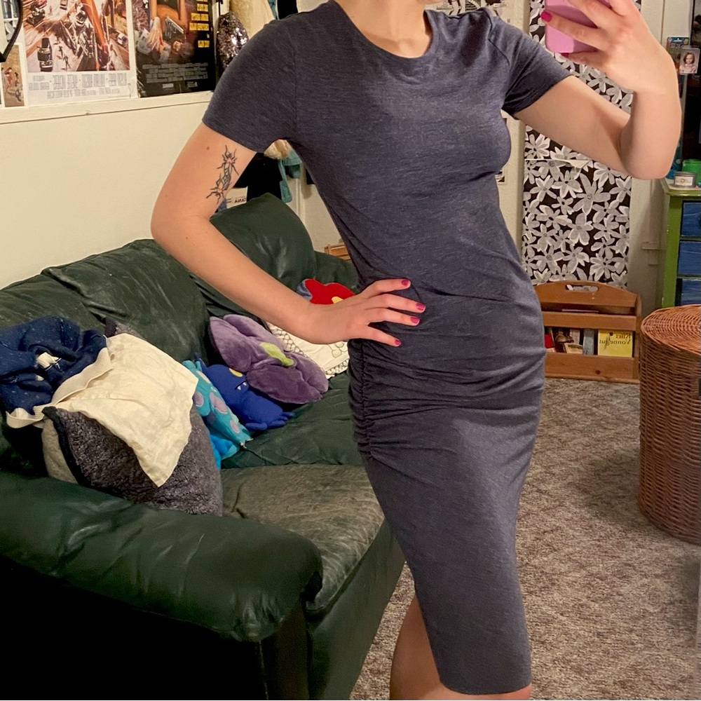 Blue-ish gray t-shirt dress